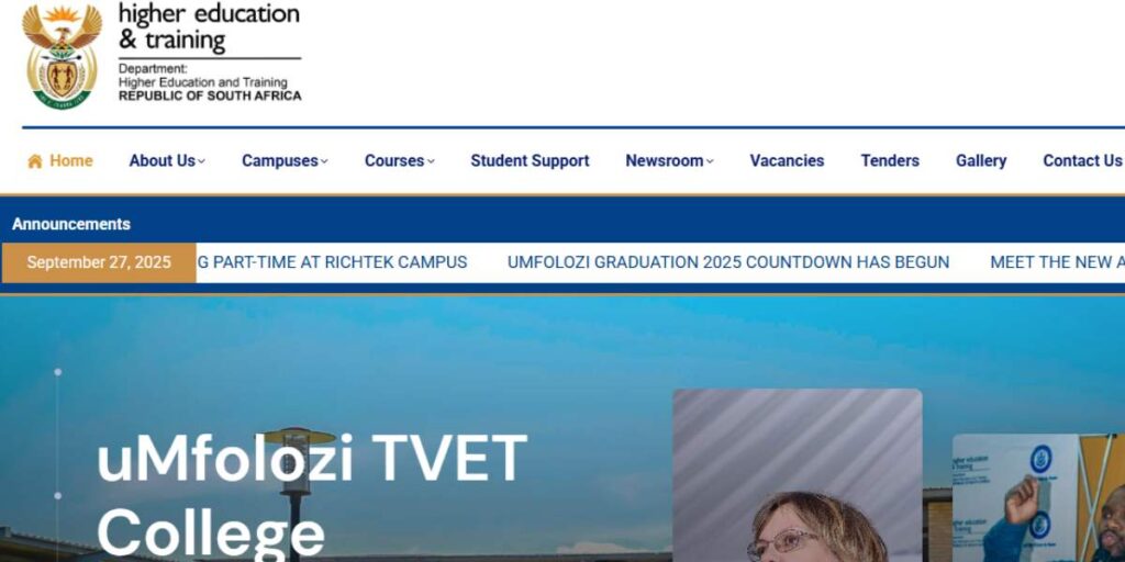 umfolozi tvet college online application 2025